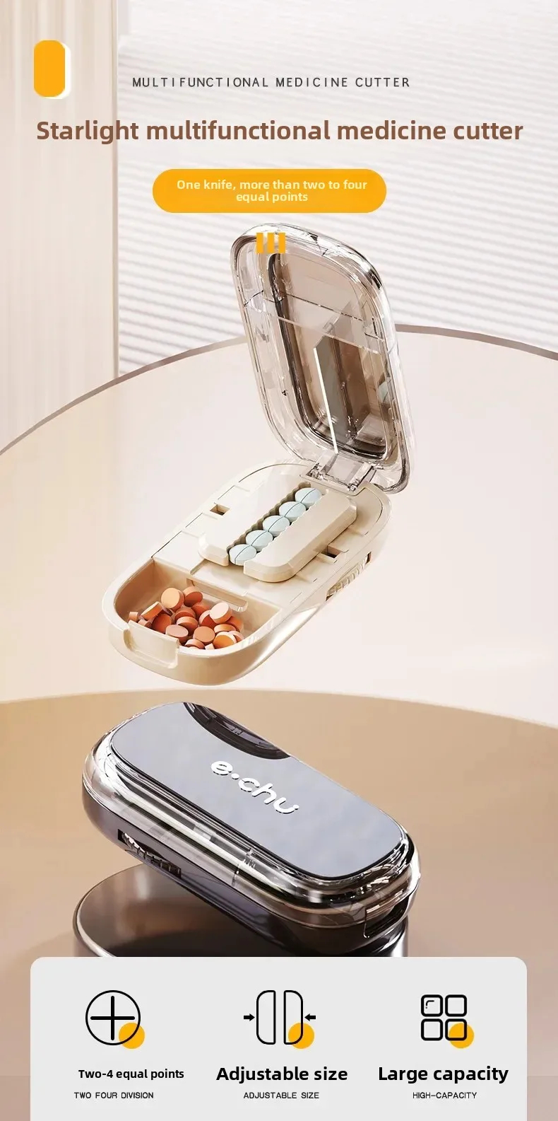 halve pill cutter with storage box 13